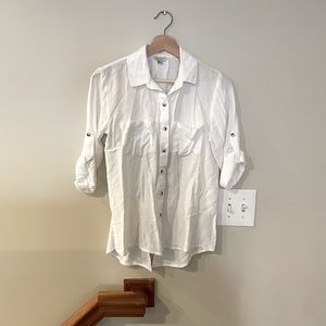 Sim & Sam size small white button down
